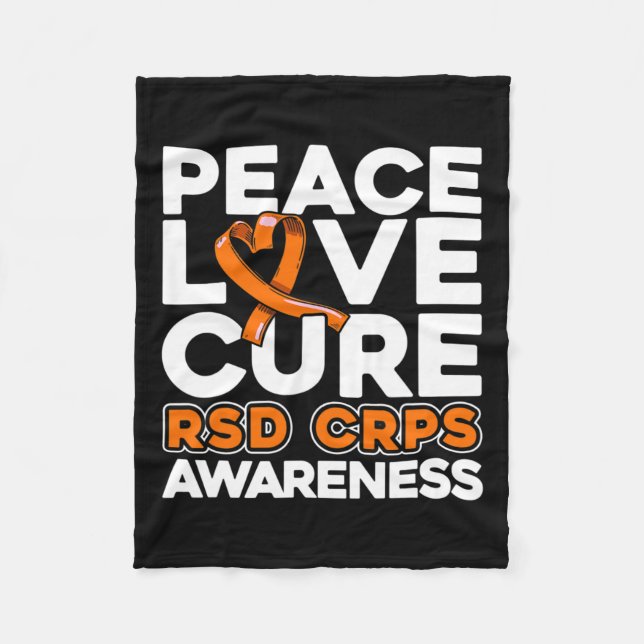Medvetenhet om Peace Kärlek Cure RSd Crps Fleecefilt (Framsidan)