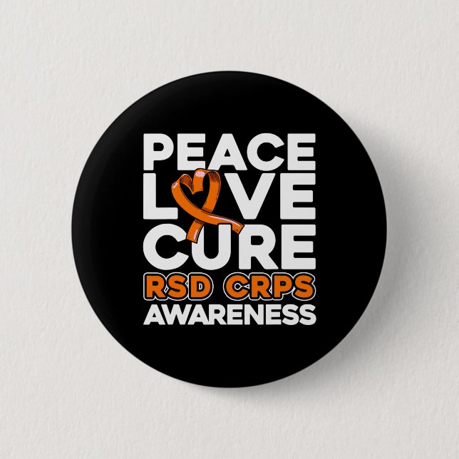 Medvetenhet om Peace Kärlek Cure RSd Crps Knapp (Framsida)