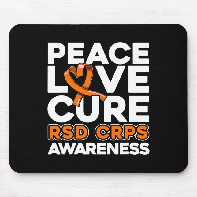 Medvetenhet om Peace Kärlek Cure RSd Crps Musmatta (Framsidan)