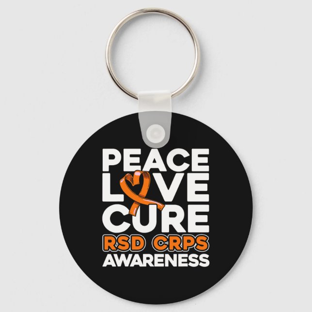 Medvetenhet om Peace Kärlek Cure RSd Crps Nyckelring (Framsida)