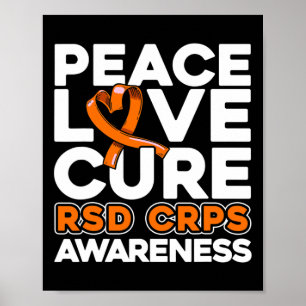 Medvetenhet om Peace Kärlek Cure RSd Crps Poster