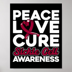 Medvetenhet om Peace Kärlek Cure Sickle Cell 1 Poster