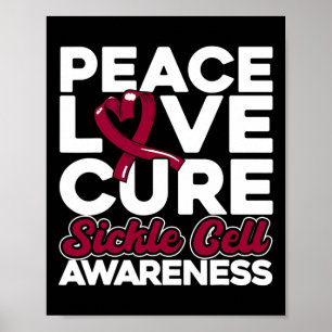 Medvetenhet om Peace Kärlek Cure Sickle Cell 1 Poster