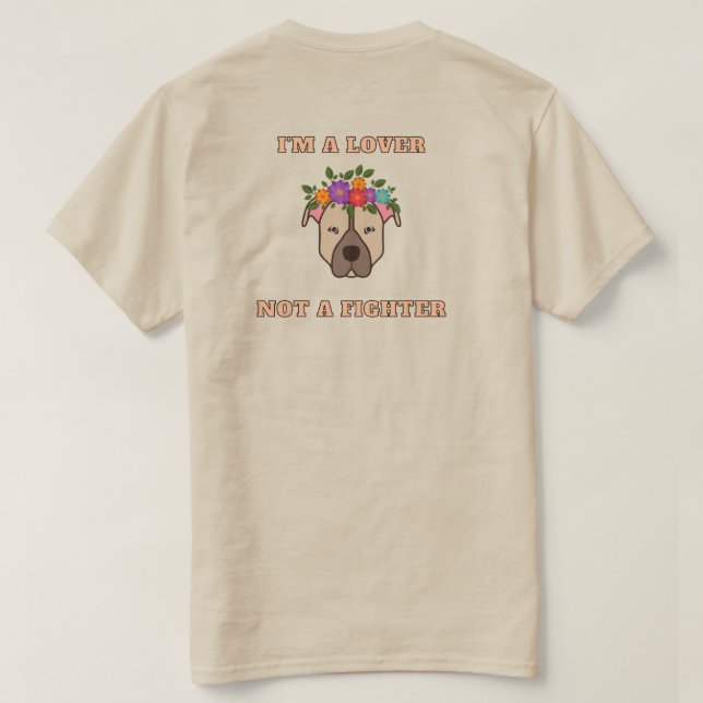 Medvetenhet om Pitbull: Älskare Inte ett stridsmed T Shirt (Design baksida)