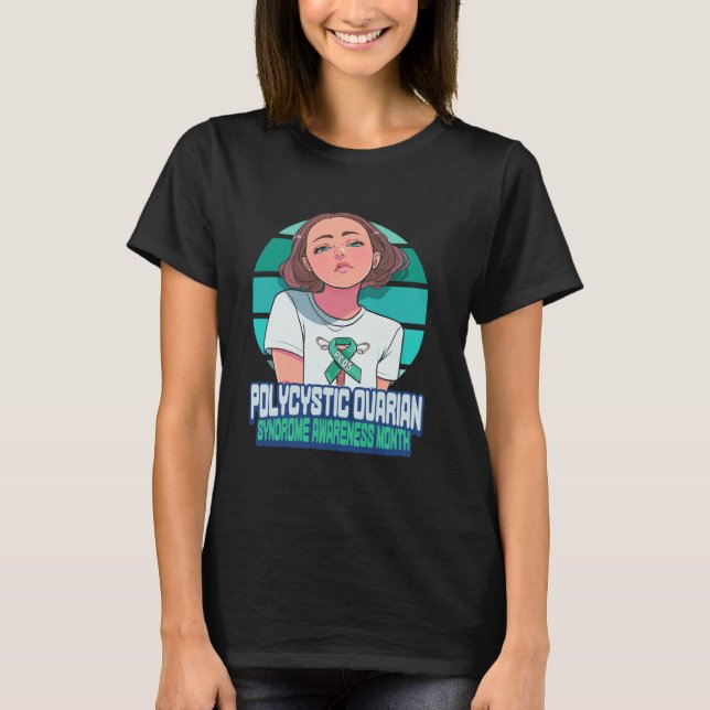 Medvetenhet om polycystiskt ovariesyndrom månad PC T Shirt (Framsida)