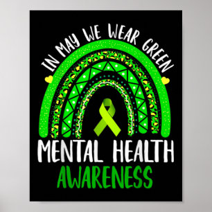Medvetenhet om psykisk hälsa i maj Bära Grönt Poster