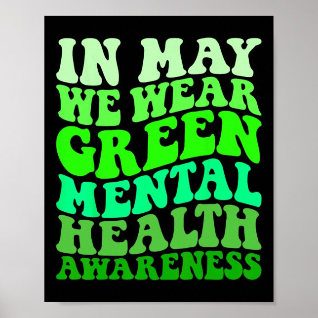 Medvetenhet om psykisk hälsa i maj Vi Bäror Grönt  Poster (Framsidan)