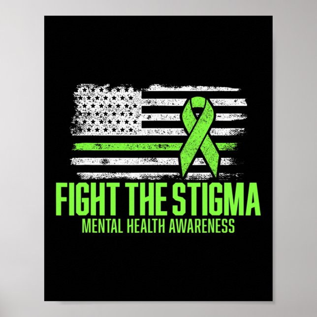 Medvetenhet om psykisk hälsa i Stigma American Fla Poster (Framsidan)