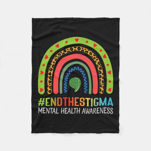 Medvetenhet om psykisk hälsa i Stigma Fleecefilt (Framsidan)