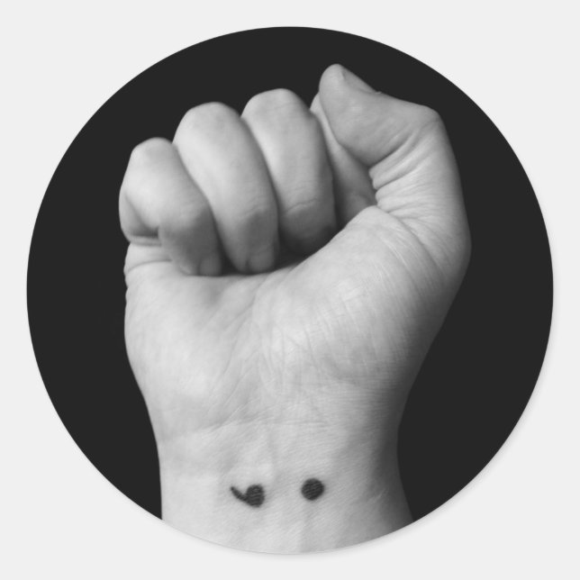 Medvetenhet om psykisk hälsa runt klistermärke (Framsida)