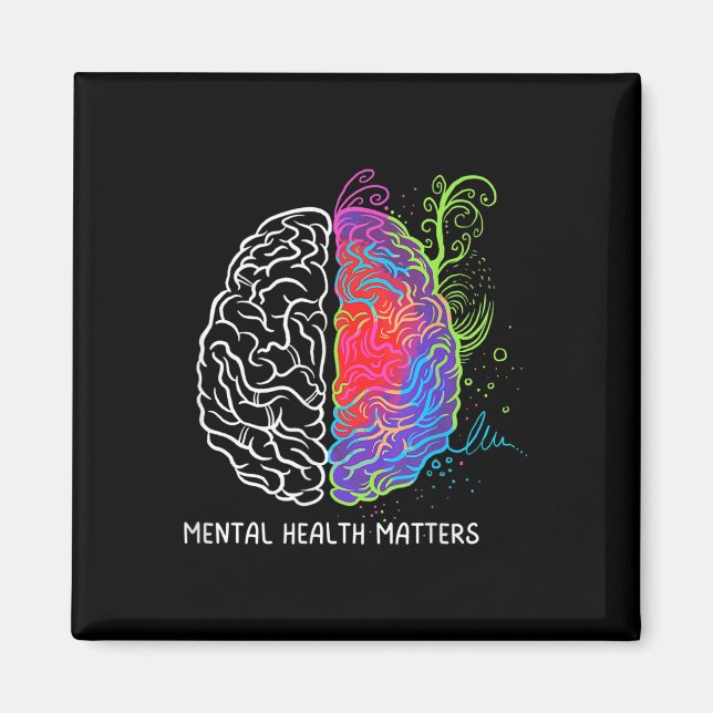 Medvetenhet om psykisk hälsa S Brain Mental Sjukdo Magnet (Framsidan)