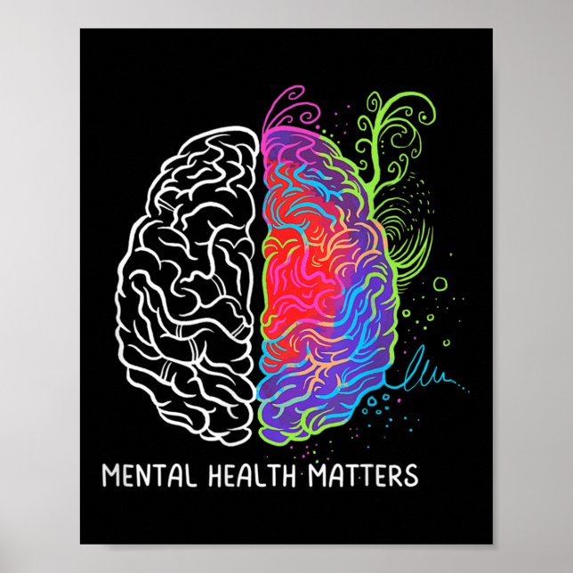 Medvetenhet om psykisk hälsa S Brain Mental Sjukdo Poster (Framsidan)