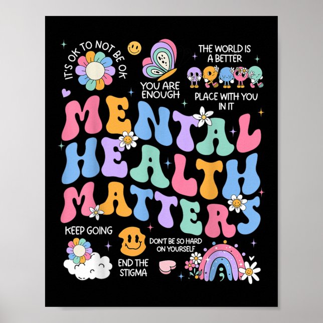 Medvetenhet om psykisk hälsa S Human Brain Sjukdom Poster (Framsidan)
