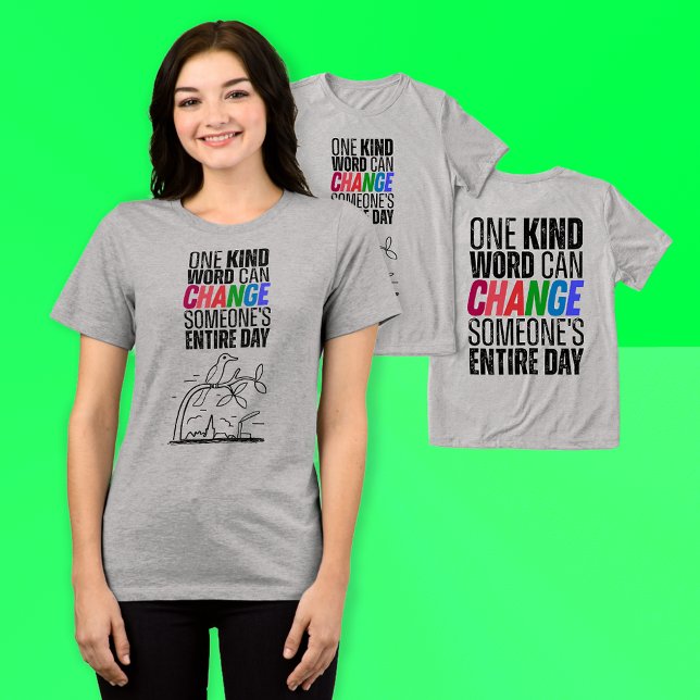 Medvetenhet om psykisk ohälsa mot mobbning Empathy T Shirt (Anti-Bullying_Mental_Health_Awareness_Tees_Empathy_Kindness_Quote_Shirt Front & Back Printed Tees)