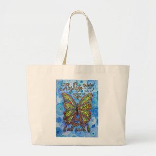 Medvetenhet om Rainbow Butterfly Tote bags Jumbo Tygkasse