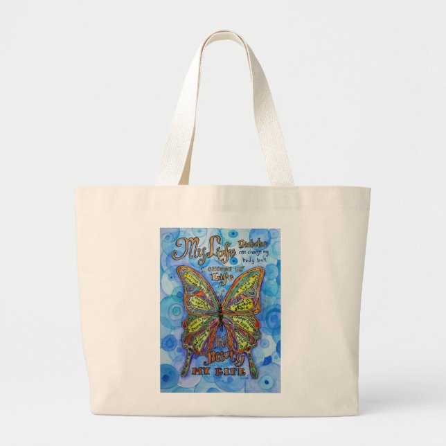 Medvetenhet om Rainbow Butterfly Tote bags Jumbo Tygkasse (Framsidan)
