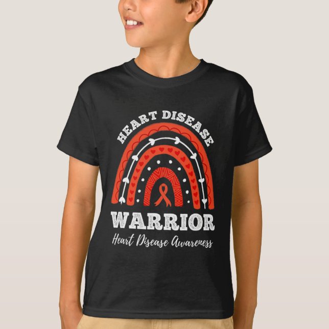 Medvetenhet om Rainbow Warrior Heart disease T Shirt (Framsida)