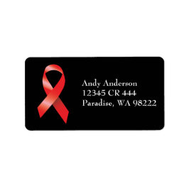 Medvetenhet om Red Ribbon AIDS Adressetikett
