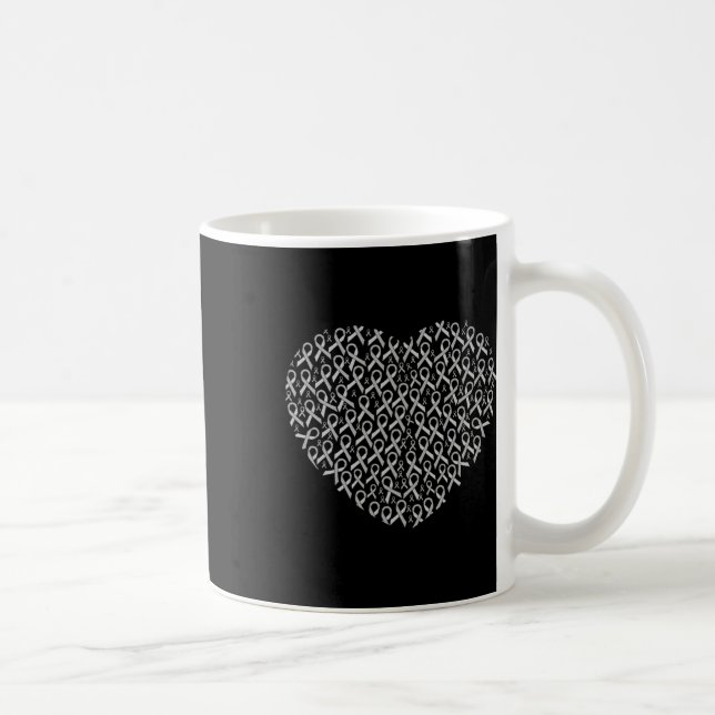 Medvetenhet om Ribbon Heart Gift Support Gift Kaffemugg (Höger)