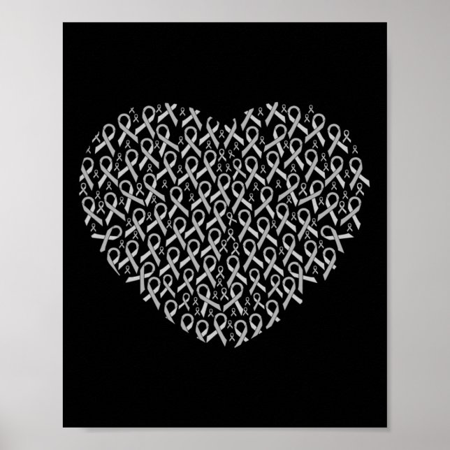 Medvetenhet om Ribbon Heart Gift Support Gift Poster (Framsidan)