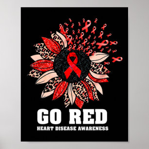 Medvetenhet om röda hjärtsjukdomar Månadsfriska ba Poster