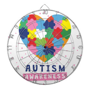 Medvetenhet om rosa autism darttavla