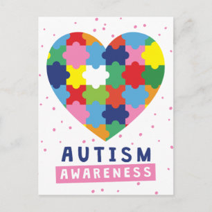 Medvetenhet om rosa autism vykort