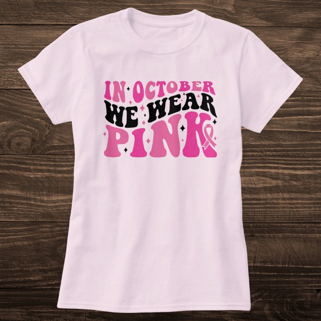 Medvetenhet om Rosa och svart bröstcancer hos Retr T Shirt (Skapare uppladdad)