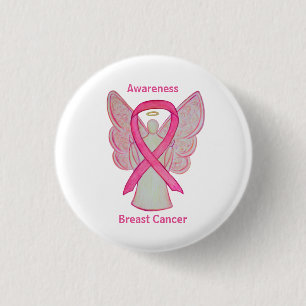 Medvetenhet om Rosa vid bröstcancer Ribbon Angel P Knapp