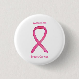 Medvetenhet om Rosa vid bröstcancer Ribbon Anpassn Knapp