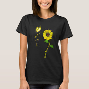 Medvetenhet om ryggmärgsbråck Gul fjäril solros T Shirt