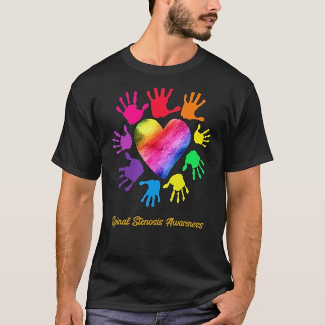 Medvetenhet om ryggrad Händer Spinal Stenos T Shirt (Framsida)