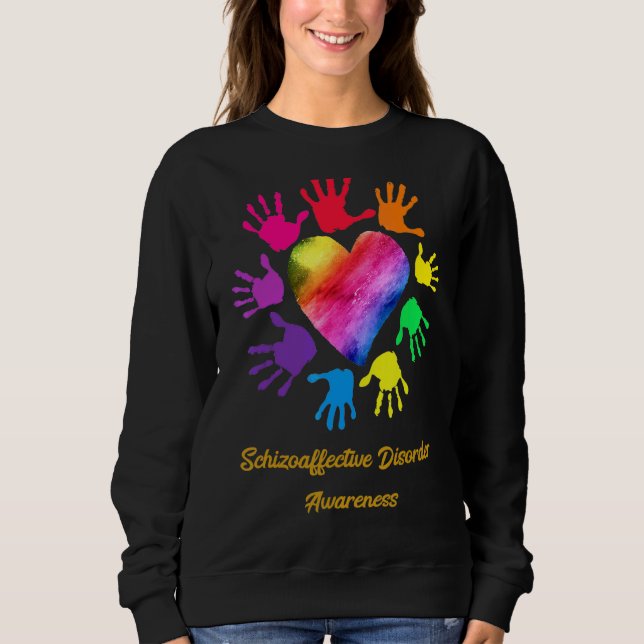 Medvetenhet om Schizoaffeisch Disorder Händer T Shirt (Framsida)