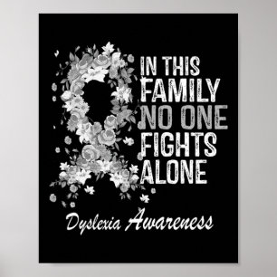 Medvetenhet om Shirt Grått Flower Ribbon Awareness Poster