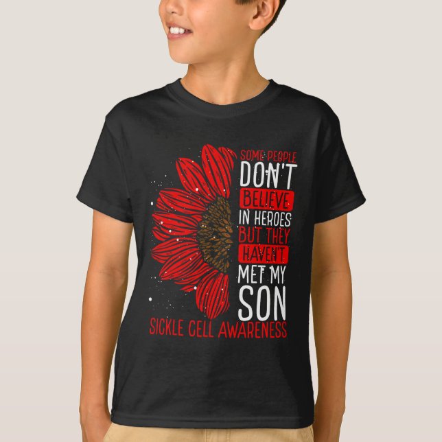 Medvetenhet om sickle Cell Disease Ribbon Son Surv T Shirt (Framsida)