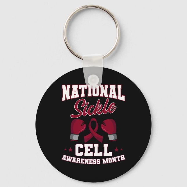 Medvetenhet om sickle Cell Disease Scd Warrior Bur Nyckelring (Framsida)
