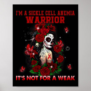 Medvetenhet om sicklecellanemi Sugar Skull Butterf Poster