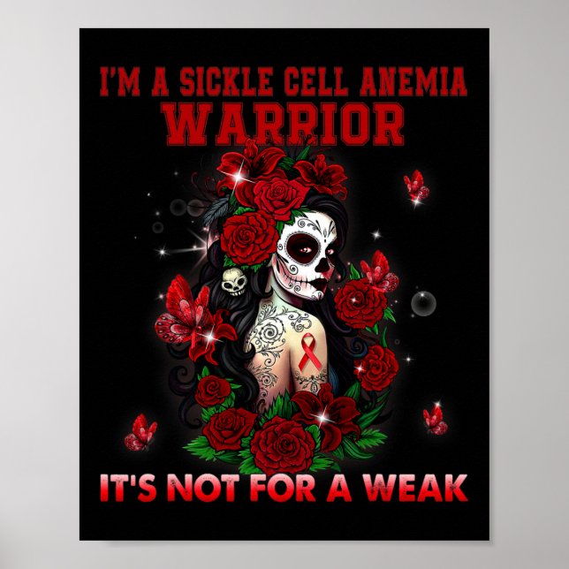 Medvetenhet om sicklecellanemi Sugar Skull Butterf Poster (Framsidan)