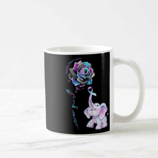 Medvetenhet om självmord, blommor Elephant Ribbo Kaffemugg (Höger)