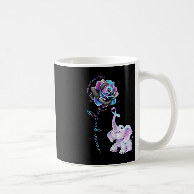 Medvetenhet om självmord, blommor Elephant Ribbo Kaffemugg (Höger)