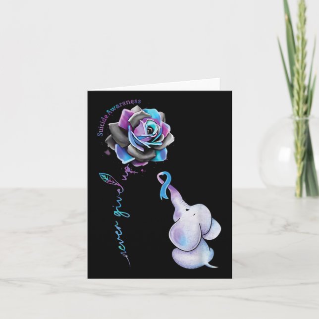 Medvetenhet om självmord, blommor Elephant Ribbo Kort (Framsida)