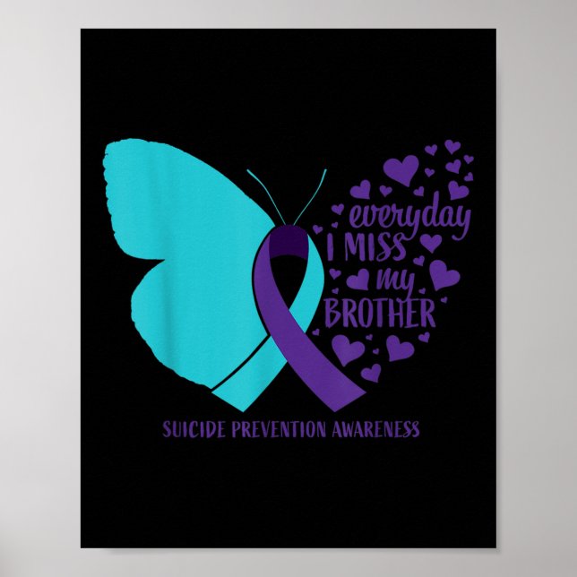 Medvetenhet om självmord Broder Fjäril Kärleksfull Poster (Framsidan)