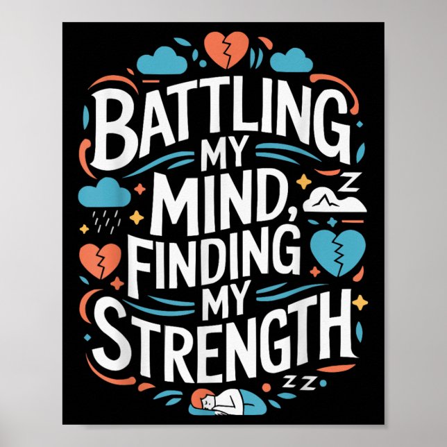 Medvetenhet om självmord Depression Ångest Psykisk Poster (Framsidan)