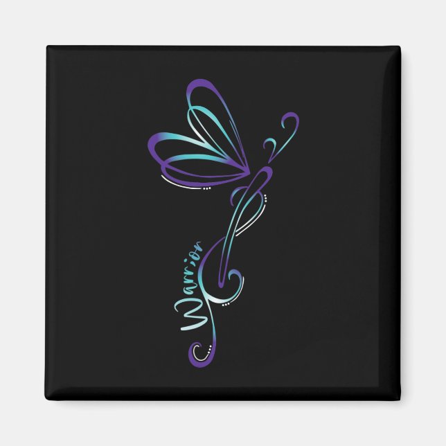 Medvetenhet om självmord Depression Dragonfly Prev Magnet (Framsidan)