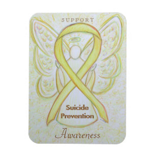 Medvetenhet om självmord Ribbon Angel Magnets Magnet