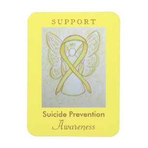 Medvetenhet om självmord Ribbon Angel Magnets Magnet