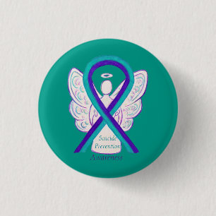 Medvetenhet om självmord Ribbon Angel Stift Knapp
