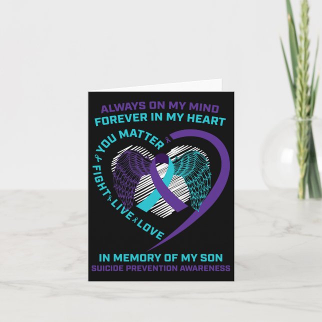 Medvetenhet om självmord till minne av min son Ert Kort (Framsida)