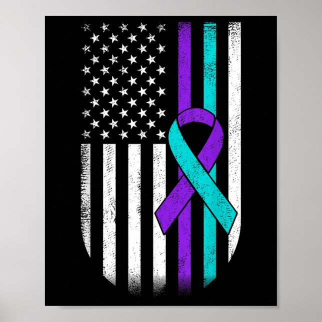 Medvetenhet om självmordsförebyggande amerikansk f poster (Framsidan)