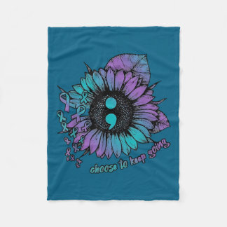 Medvetenhet om självmordsförebyggande T-shirt Välj Fleecefilt